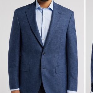 Peter Millar Classic Fit Blue Wool Sport Coat